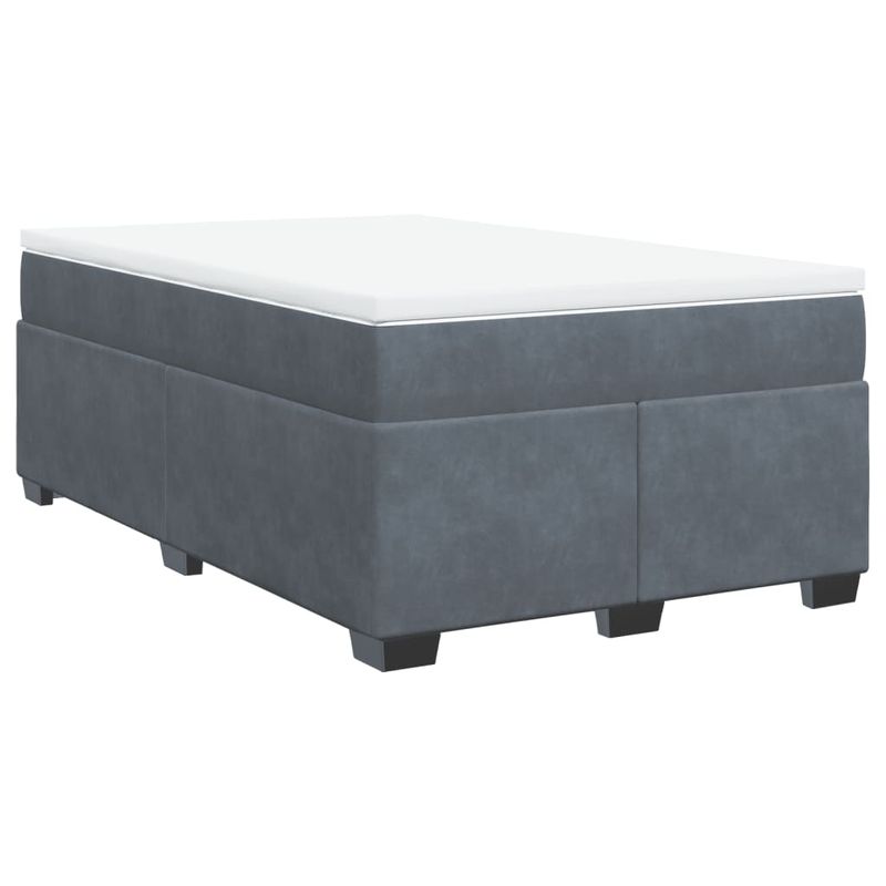 Casa si Gradina - Mobilier - Paturi si accesorii - Paturi - Pat box spring cu saltea, gri inchis, 120x200 cm, catifea - Infinity.ro