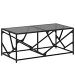 Casa si Gradina - Mobilier - Mese si birouri - Masute de cafea - Masuta de cafea, blat din sticla negra, 98,5x50x41 cm, otel - Infinity.ro