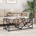 Casa si Gradina - Mobilier - Mese si birouri - Masute de cafea - Masuta de cafea, blat din sticla negra, 98,5x50x41 cm, otel - Infinity.ro