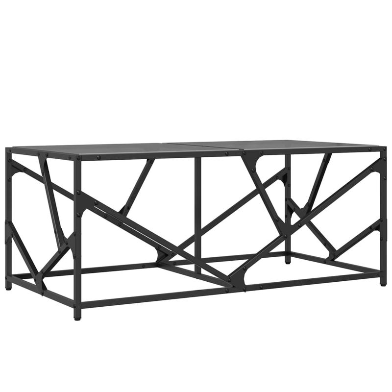 Casa si Gradina - Mobilier - Mese si birouri - Masute de cafea - Masuta de cafea, blat din sticla negra, 98,5x50x41 cm, otel - Infinity.ro