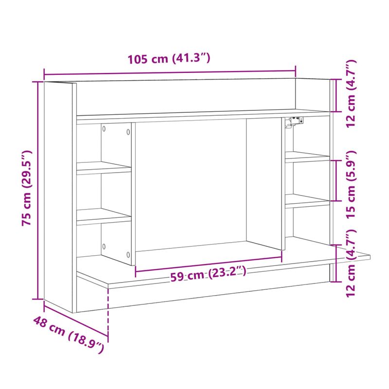 Casa si Gradina - Mobilier - Mese si birouri - Birouri - Birou montat pe perete sonoma gri 105x48x75cm lemn prelucrat - Infinity.ro