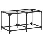 Casa si Gradina - Mobilier - Mese si birouri - Masute de cafea - Masuta de cafea blat din sticla transparenta 78,5x40x40 cm otel - Infinity.ro
