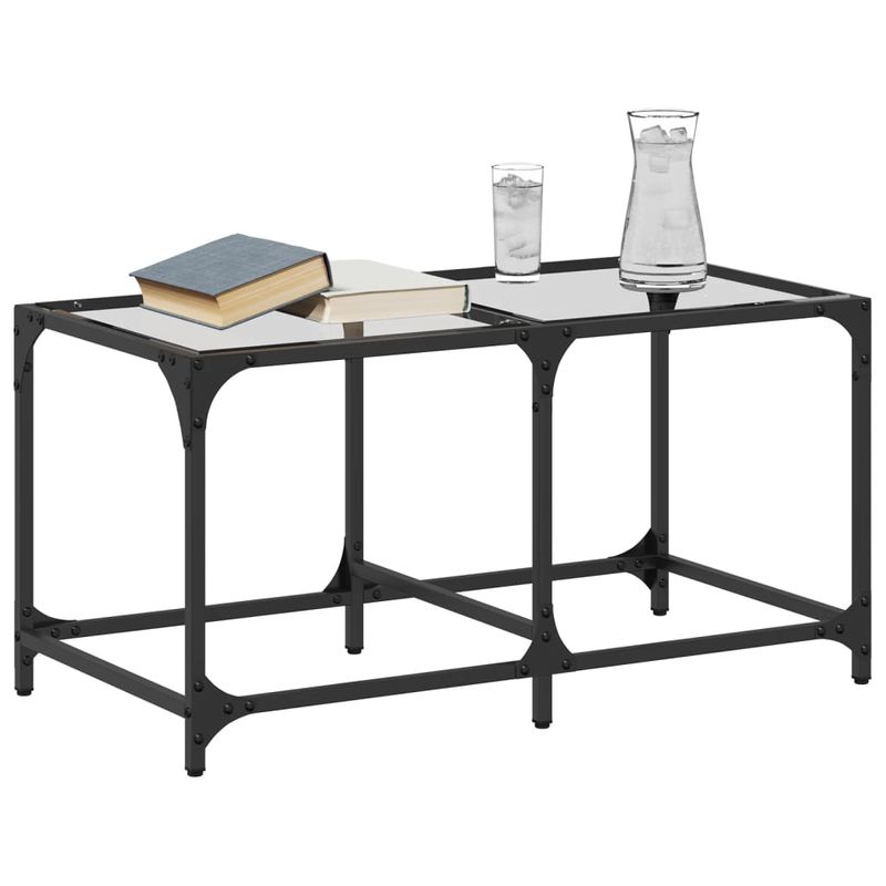 Casa si Gradina - Mobilier - Mese si birouri - Masute de cafea - Masuta de cafea blat din sticla transparenta 78,5x40x40 cm otel - Infinity.ro