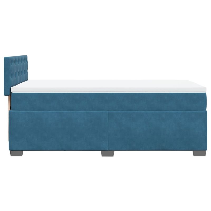 Casa si Gradina - Mobilier - Paturi si accesorii - Paturi - Pat box spring cu saltea, albastru, 90x190 cm, catifea - Infinity.ro