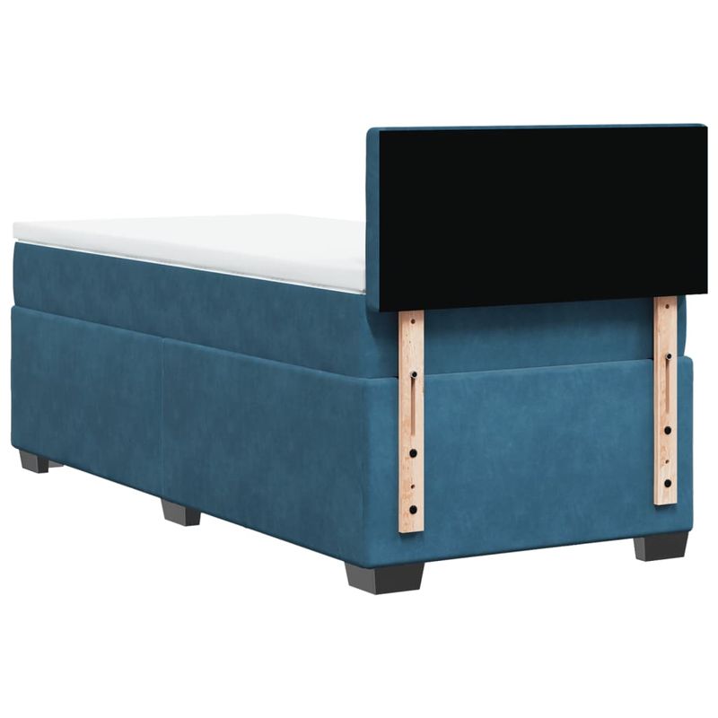 Casa si Gradina - Mobilier - Paturi si accesorii - Paturi - Pat box spring cu saltea, albastru, 90x190 cm, catifea - Infinity.ro