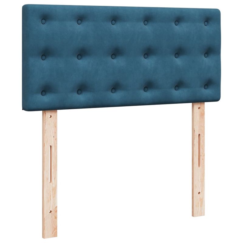 Casa si Gradina - Mobilier - Paturi si accesorii - Paturi - Pat box spring cu saltea, albastru, 90x190 cm, catifea - Infinity.ro
