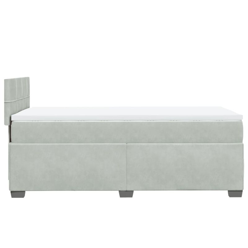 Casa si Gradina - Mobilier - Paturi si accesorii - Paturi - Pat box spring cu saltea, gri deschis, 100x200 cm, catifea - Infinity.ro