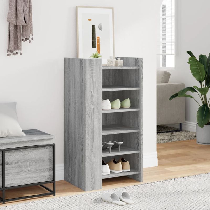 Casa si Gradina - Mobilier - Organizare si depozitare - Organizator incaltaminte - Pantofar, gri sonoma, 52x37,5x100 cm, lemn prelucrat - Infinity.ro