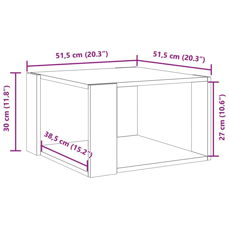 Casa si Gradina - Mobilier - Mese si birouri - Masute de cafea - Masuta de cafea, gri beton, 51,5x51,5x30 cm, lemn prelucrat - Infinity.ro
