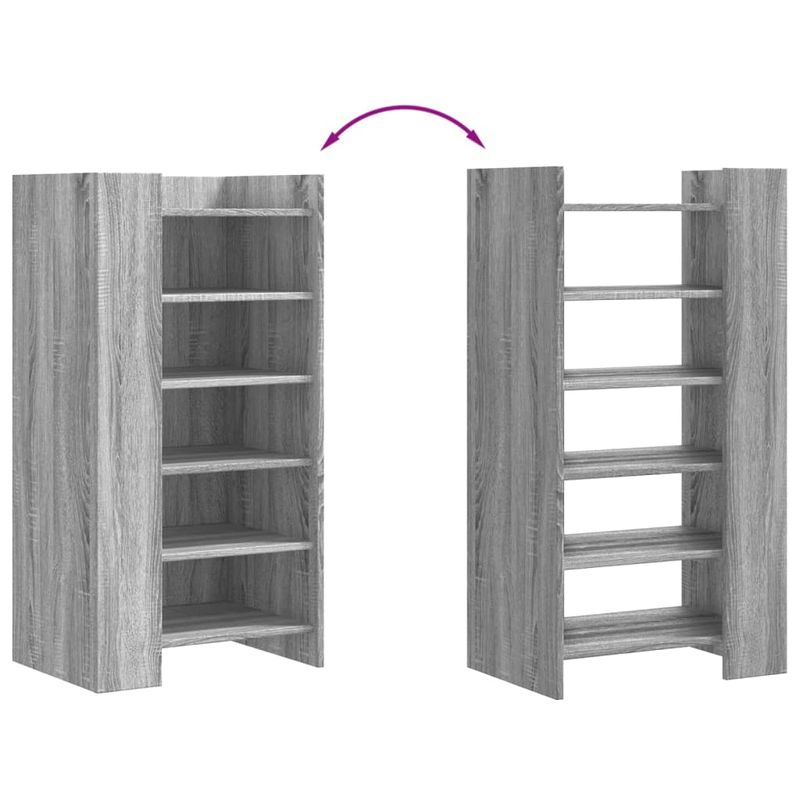 Casa si Gradina - Mobilier - Organizare si depozitare - Organizator incaltaminte - Pantofar, gri sonoma, 52x37,5x100 cm, lemn prelucrat - Infinity.ro