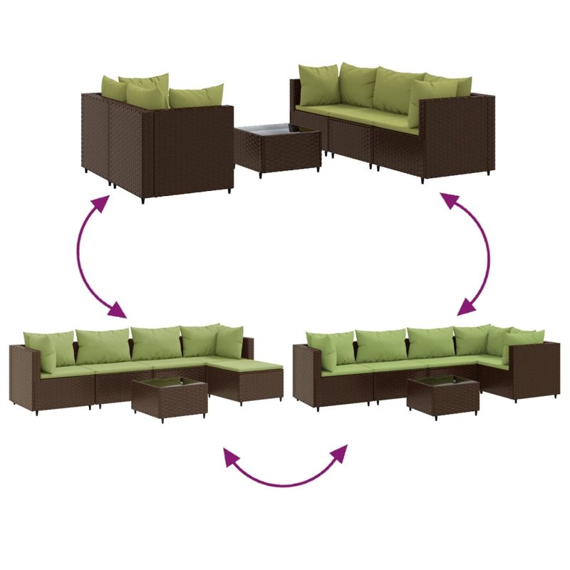 Casa si Gradina - Gradina si terasa - Mobilier exterior - Seturi mobila gradina - Set mobilier de gradina cu perne, 6 piese, maro, poliratan - Infinity.ro