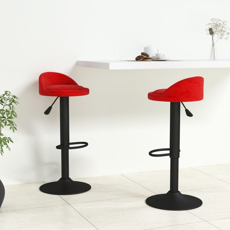 Casa si Gradina - Mobilier - Scaune si fotolii - Scaune - Scaune de bar, 2 buc., rosu vin, catifea - Infinity.ro