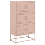 Casa si Gradina - Mobilier - Comode si corpuri - Comode - Dulap, roz, 68,5x38,5x123,5 cm, otel - Infinity.ro
