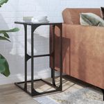 Casa si Gradina - Mobilier - Mese si birouri - Mese living - Masuta laterala blat din sticla neagra 40x30x61,5 cm otel - Infinity.ro