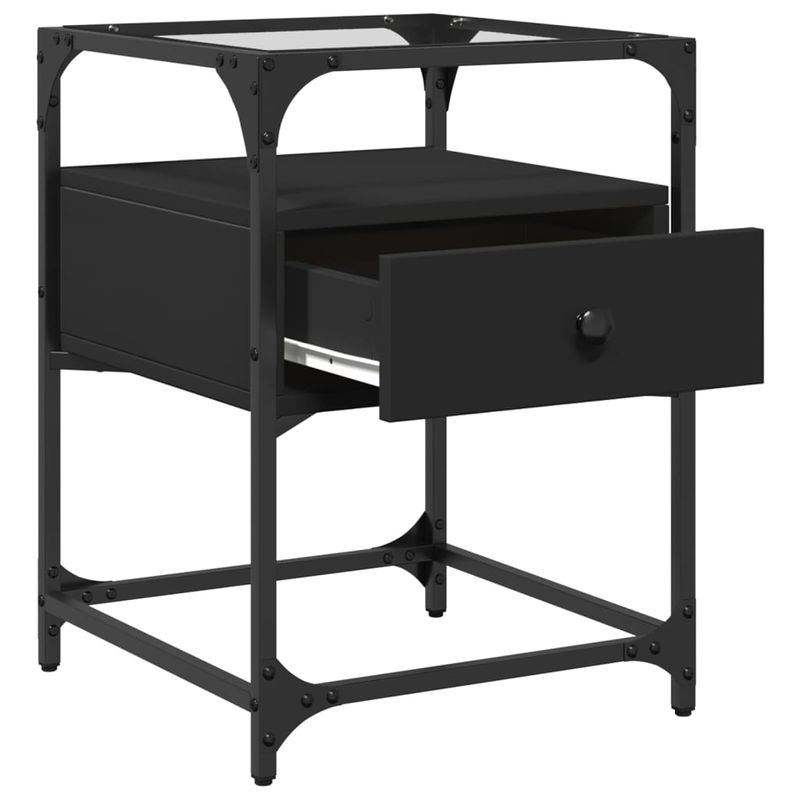 Casa si Gradina - Mobilier - Comode si corpuri - Noptiere - Noptiere, 2 buc., negru, 40x40x55 cm, lemn prelucrat - Infinity.ro