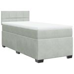 Casa si Gradina - Mobilier - Paturi si accesorii - Paturi - Pat continental cu saltea, gri deschis, 80x200 cm, catifea - Infinity.ro