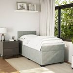 Casa si Gradina - Mobilier - Paturi si accesorii - Paturi - Pat continental cu saltea, gri deschis, 80x200 cm, catifea - Infinity.ro