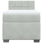 Casa si Gradina - Mobilier - Paturi si accesorii - Paturi - Pat continental cu saltea, gri deschis, 80x200 cm, catifea - Infinity.ro