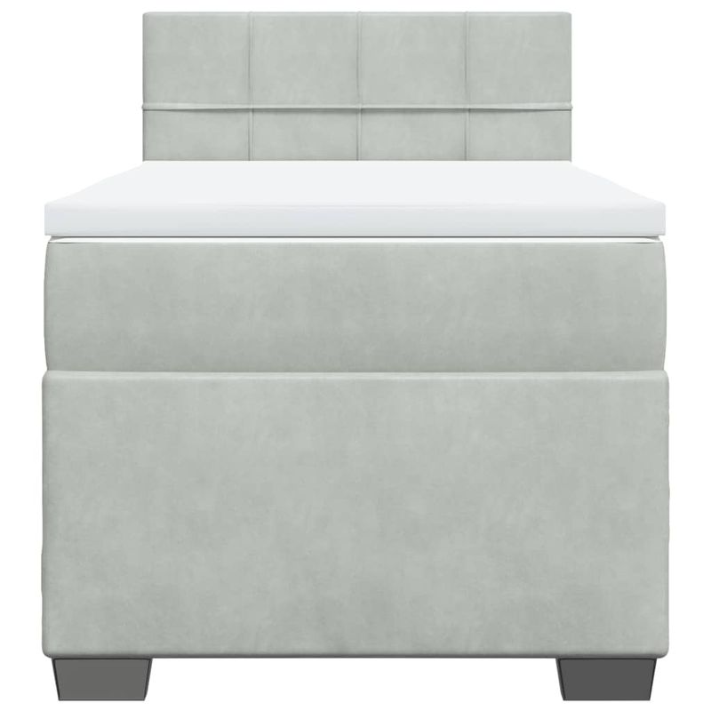 Casa si Gradina - Mobilier - Paturi si accesorii - Paturi - Pat continental cu saltea, gri deschis, 80x200 cm, catifea - Infinity.ro