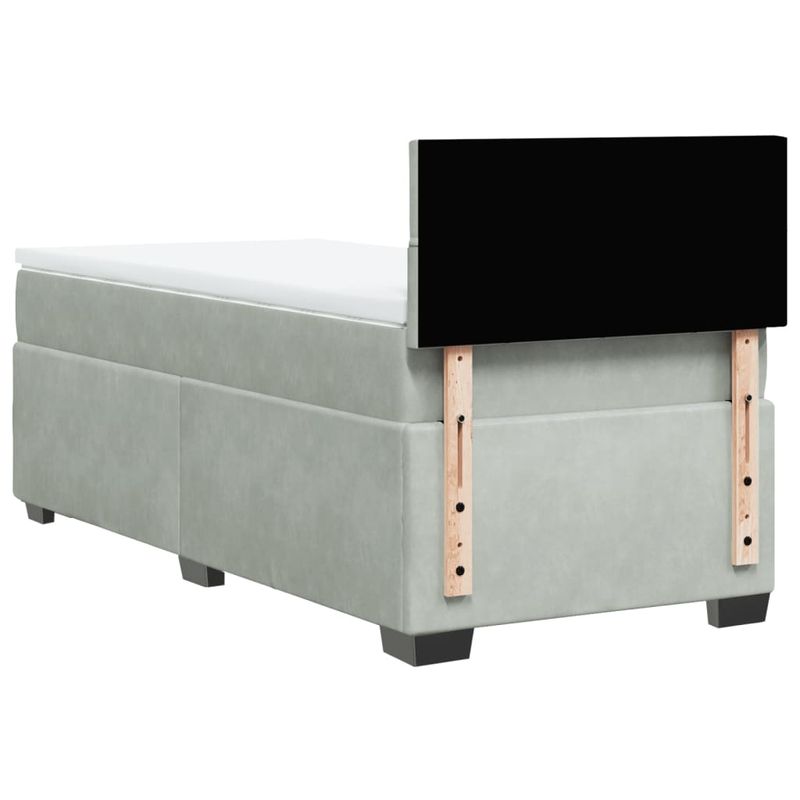 Casa si Gradina - Mobilier - Paturi si accesorii - Paturi - Pat continental cu saltea, gri deschis, 80x200 cm, catifea - Infinity.ro