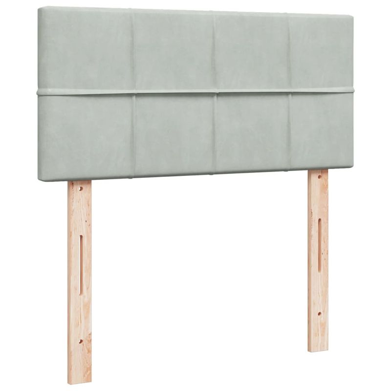 Casa si Gradina - Mobilier - Paturi si accesorii - Paturi - Pat continental cu saltea, gri deschis, 80x200 cm, catifea - Infinity.ro