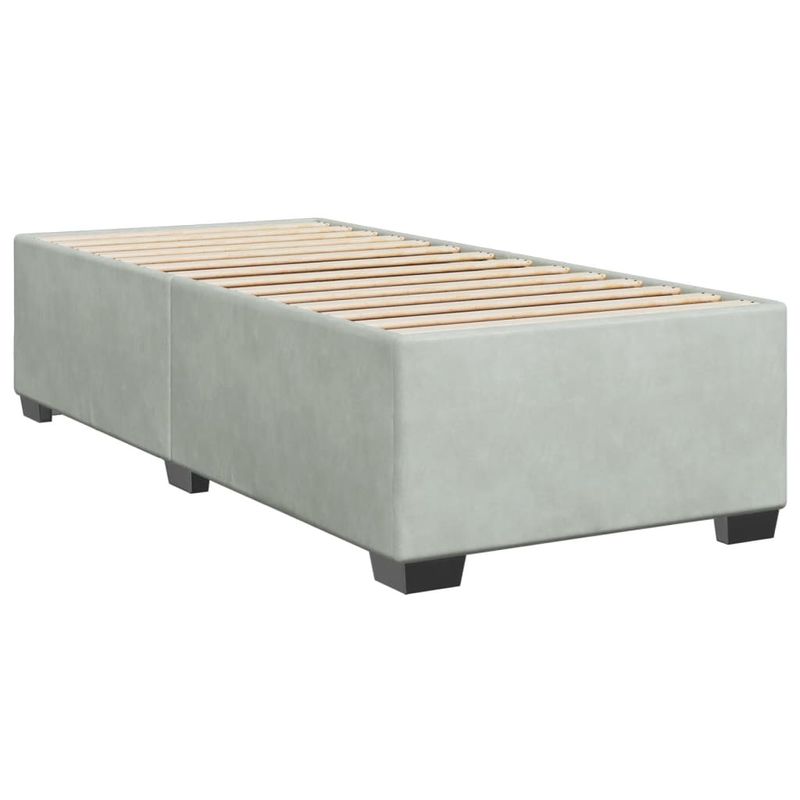Casa si Gradina - Mobilier - Paturi si accesorii - Paturi - Pat continental cu saltea, gri deschis, 80x200 cm, catifea - Infinity.ro