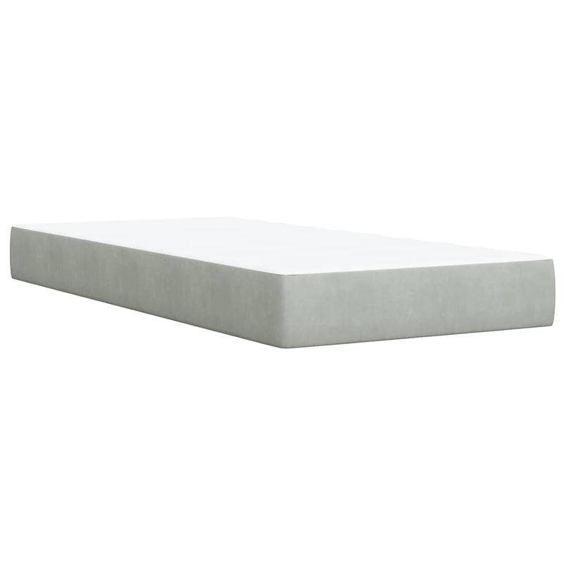Casa si Gradina - Mobilier - Paturi si accesorii - Paturi - Pat continental cu saltea, gri deschis, 80x200 cm, catifea - Infinity.ro
