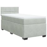 Casa si Gradina - Mobilier - Paturi si accesorii - Paturi - Pat continental cu saltea, gri deschis, 80x200 cm, catifea - Infinity.ro