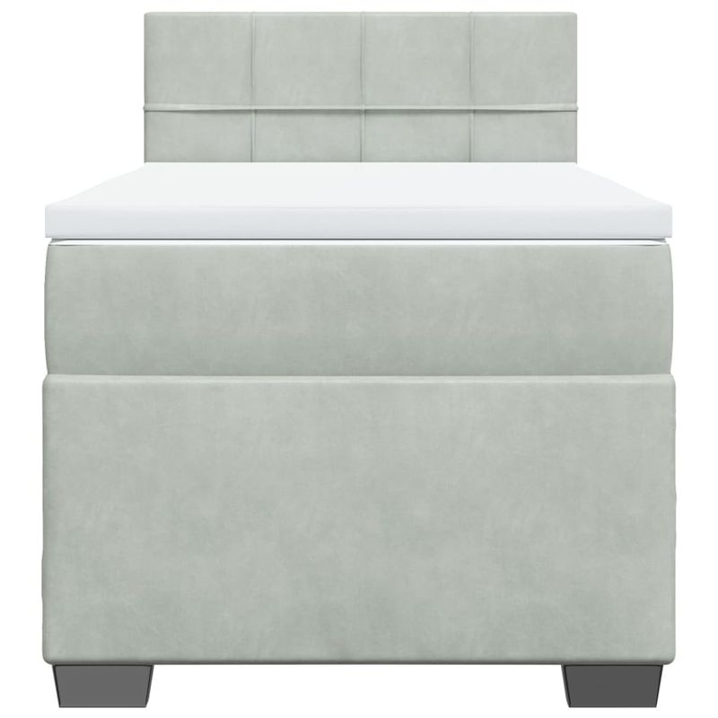 Casa si Gradina - Mobilier - Paturi si accesorii - Paturi - Pat continental cu saltea, gri deschis, 80x200 cm, catifea - Infinity.ro