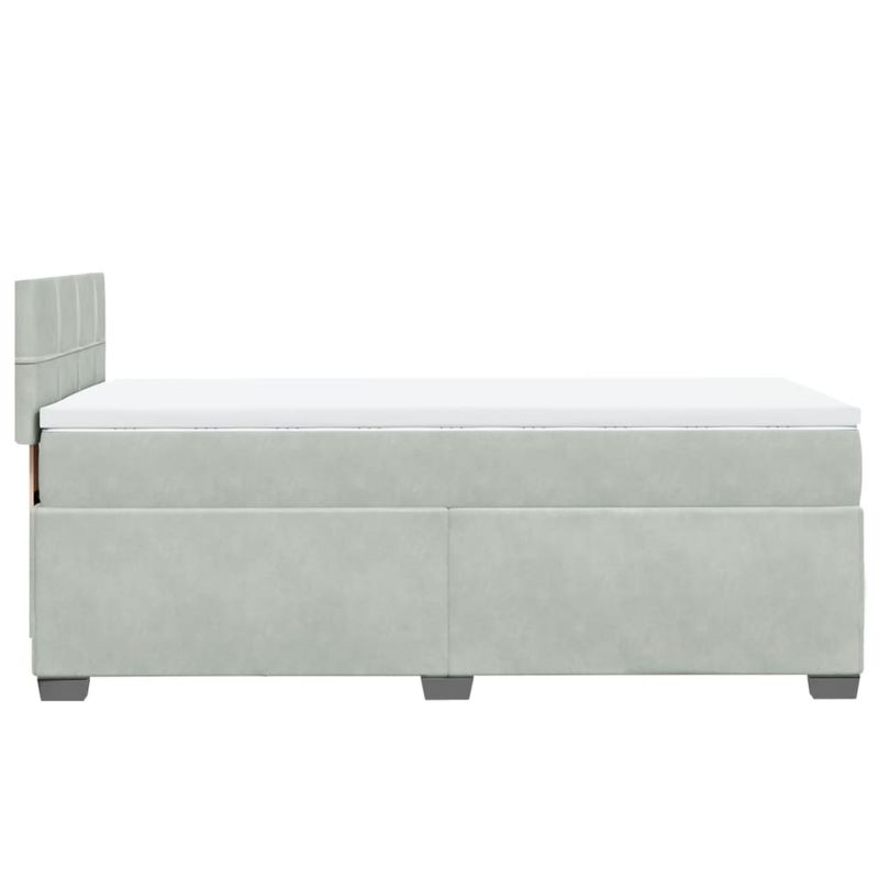 Casa si Gradina - Mobilier - Paturi si accesorii - Paturi - Pat continental cu saltea, gri deschis, 80x200 cm, catifea - Infinity.ro