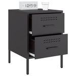 Casa si Gradina - Mobilier - Comode si corpuri - Noptiere - Noptiere, 2 buc., negru, 36x39x50,5 cm, otel - Infinity.ro