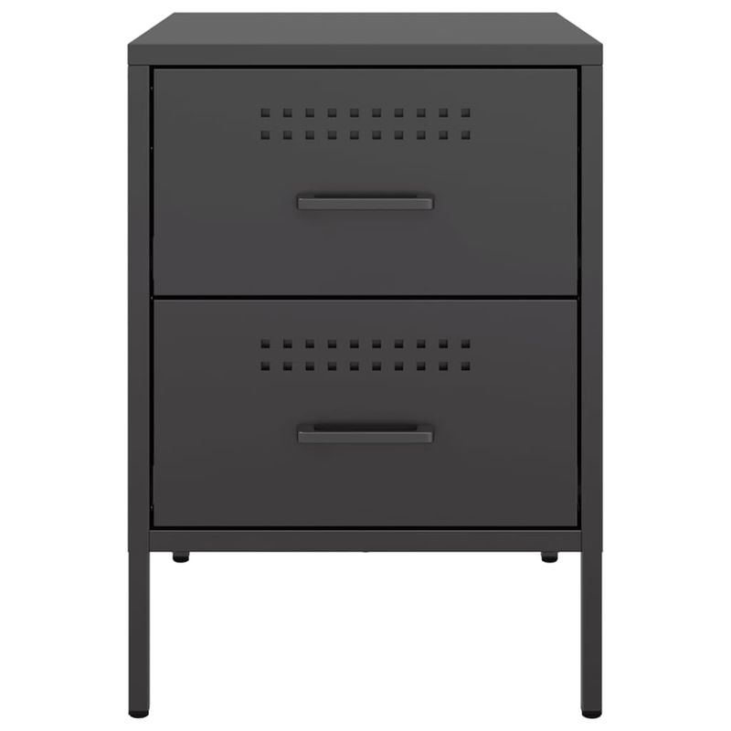 Casa si Gradina - Mobilier - Comode si corpuri - Noptiere - Noptiere, 2 buc., negru, 36x39x50,5 cm, otel - Infinity.ro