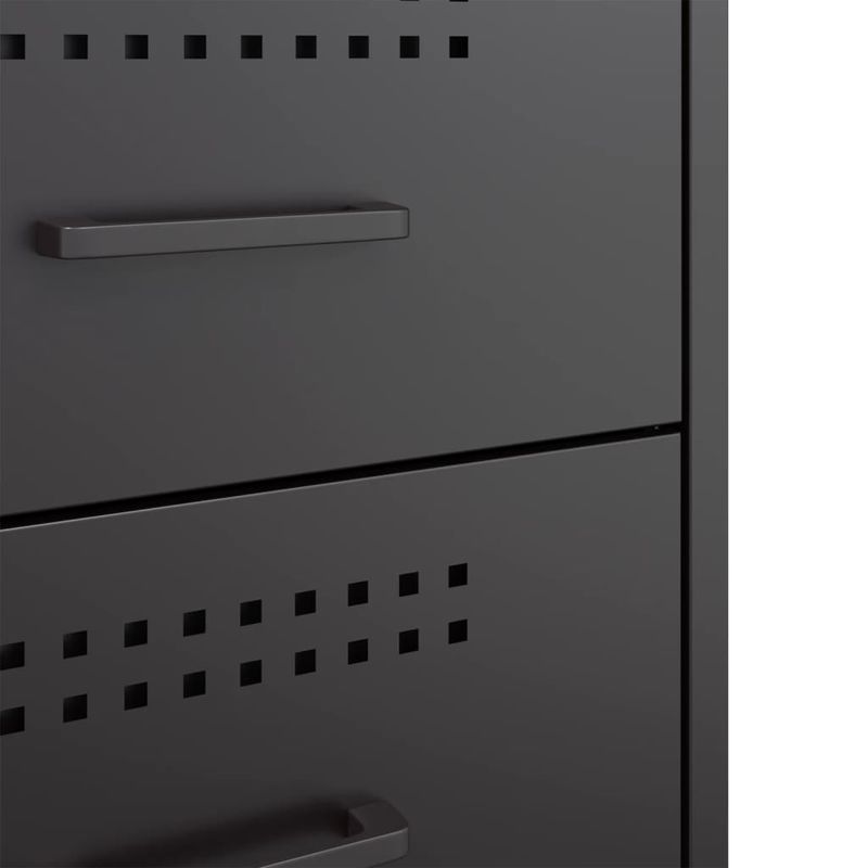 Casa si Gradina - Mobilier - Comode si corpuri - Noptiere - Noptiere, 2 buc., negru, 36x39x50,5 cm, otel - Infinity.ro