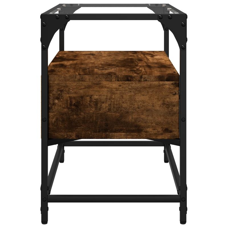 Casa si Gradina - Mobilier - Comode si corpuri - Comode - Dulap TV blat sticla stejar fumuriu 60x35x51 cm lemn prelucrat - Infinity.ro