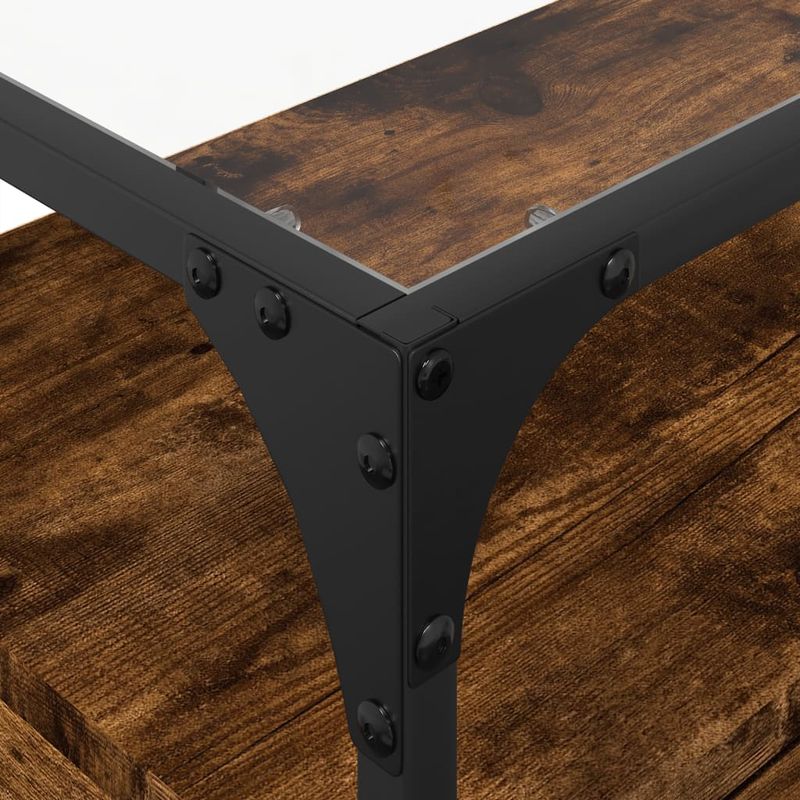 Casa si Gradina - Mobilier - Comode si corpuri - Comode - Dulap TV blat sticla stejar fumuriu 60x35x51 cm lemn prelucrat - Infinity.ro