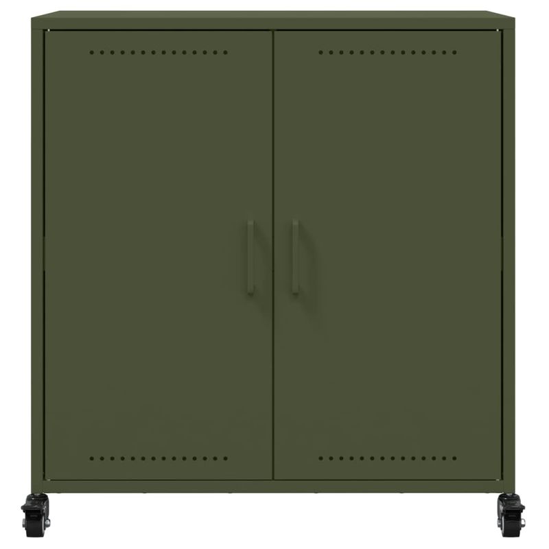 Casa si Gradina - Mobilier - Comode si corpuri - Comode - Dulap, verde masliniu, 68,5x39x72 cm, otel laminat la rece - Infinity.ro