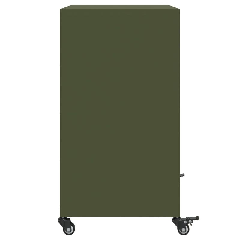 Casa si Gradina - Mobilier - Comode si corpuri - Comode - Dulap, verde masliniu, 68,5x39x72 cm, otel laminat la rece - Infinity.ro
