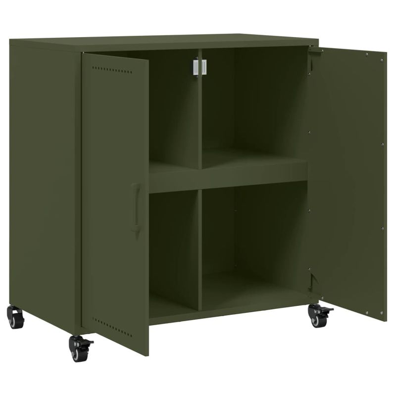 Casa si Gradina - Mobilier - Comode si corpuri - Comode - Dulap, verde masliniu, 68,5x39x72 cm, otel laminat la rece - Infinity.ro