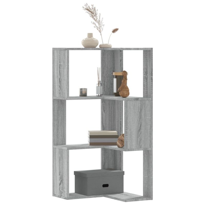 Casa si Gradina - Mobilier - Biblioteci si rafturi - Biblioteci - Biblioteca cu 3 niveluri gri sonoma 50x50x102 cm lemn prelucrat - Infinity.ro