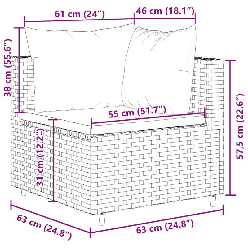 Casa si Gradina - Gradina si terasa - Mobilier exterior - Seturi mobila gradina - Set mobilier de gradina cu perne, 7 piese, maro, poliratan - Infinity.ro
