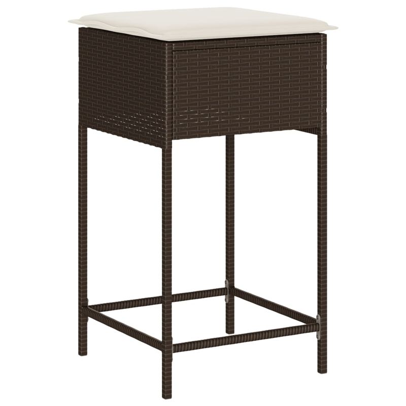 Casa si Gradina - Gradina si terasa - Mobilier exterior - Seturi mobila gradina - Set mobilier bar de gradina cu perne, 5 piese, maro, poliratan - Infinity.ro