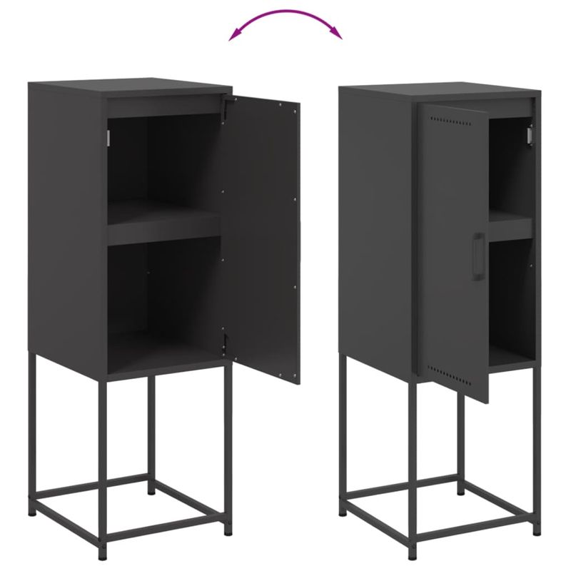 Casa si Gradina - Mobilier - Comode si corpuri - Corpuri bucatarie - Dulap inalt, negru, 36x39x107 cm, otel - Infinity.ro