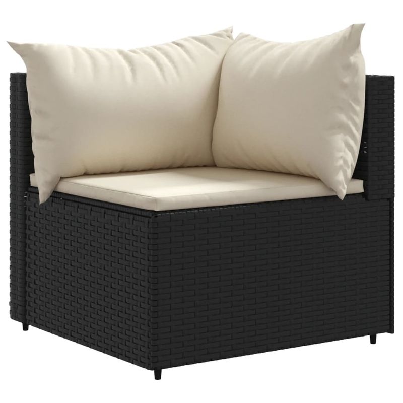 Casa si Gradina - Gradina si terasa - Mobilier exterior - Seturi mobila gradina - Set mobilier de gradina cu perne, 7 piese, negru, poliratan - Infinity.ro