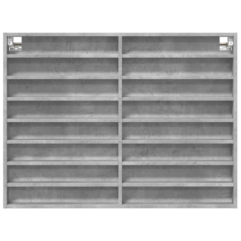 Casa si Gradina - Mobilier - Biblioteci si rafturi - Rafturi - Dulap cu vitrina, gri beton, 100x8,5x75 cm, lemn prelucrat - Infinity.ro