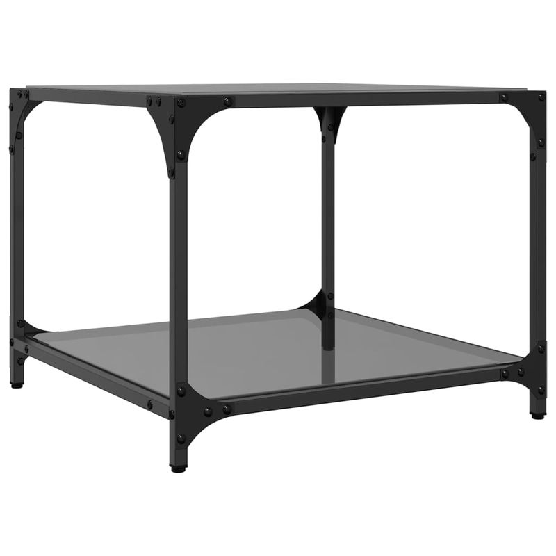 Casa si Gradina - Mobilier - Mese si birouri - Masute de cafea - Masute de cafea, blat din sticla negra, 1 buc. 50x50x40 cm otel - Infinity.ro