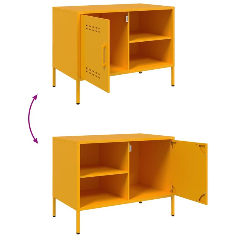 Casa si Gradina - Mobilier - Comode si corpuri - Comode - Comoda TV, 2 buc., galben mustar, 68x39x50,5 cm, otel - Infinity.ro