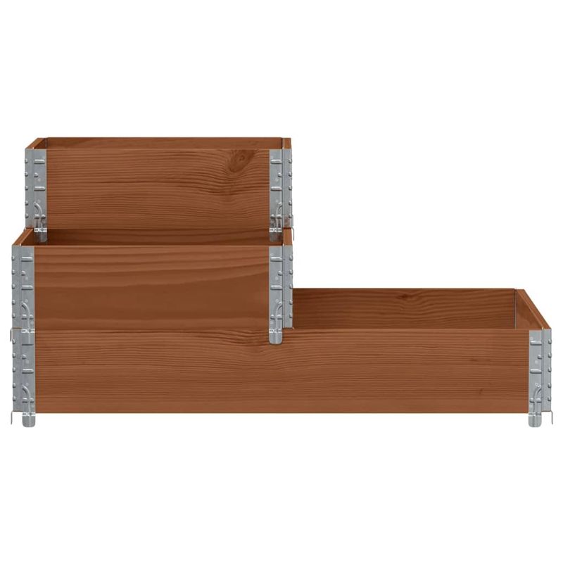 Casa si Gradina - Gradinarit si plante - Plante si ghivece - Ghivece si suporturi - Strat inaltat cu 3 niveluri, maro, 120x80 cm, lemn masiv pin, mărime 120x80 cm (60x40 cm) - Infinity.ro