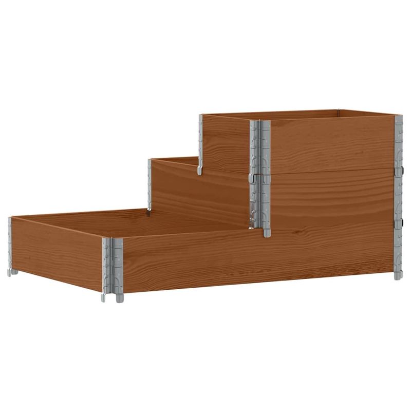 Casa si Gradina - Gradinarit si plante - Plante si ghivece - Ghivece si suporturi - Strat inaltat cu 3 niveluri, maro, 120x80 cm, lemn masiv pin, mărime 120x80 cm (60x40 cm) - Infinity.ro