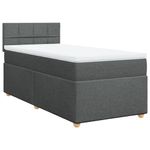 Casa si Gradina - Mobilier - Paturi si accesorii - Paturi - Pat box spring cu saltea, gri inchis, 80x200 cm, textil - Infinity.ro