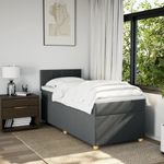 Casa si Gradina - Mobilier - Paturi si accesorii - Paturi - Pat box spring cu saltea, gri inchis, 80x200 cm, textil - Infinity.ro